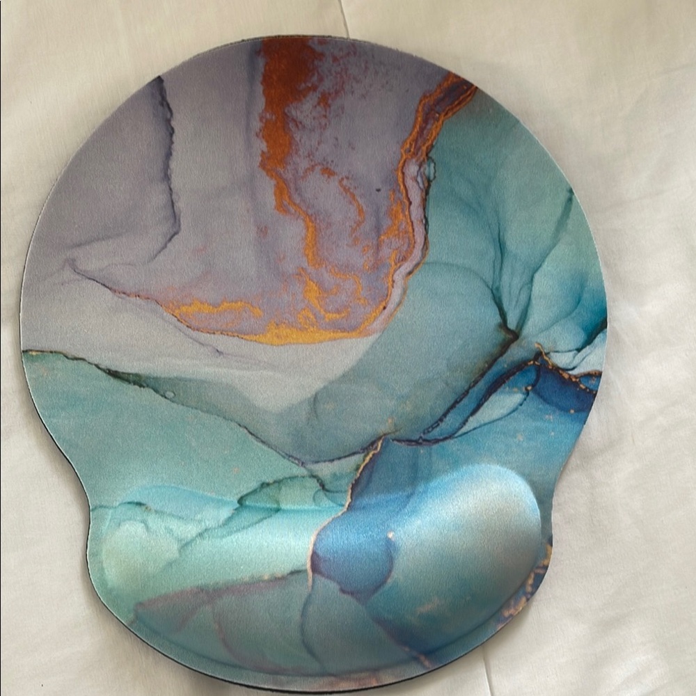 Abstract Blue and Gold Mouse Pad.
